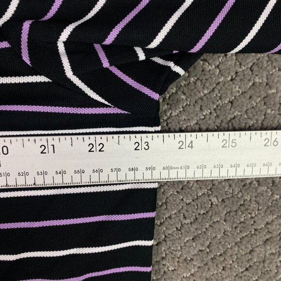 NWOT Ralph Lauren RLX Polo Shirt Men's Large Black Lilac White Striped Stretch - Picture 8 of 9